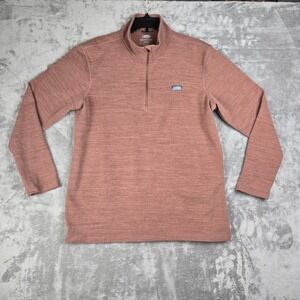 Aftco Quarter Zip Pullover Sweater Mens Large Fleece Jacket Maroon EUC